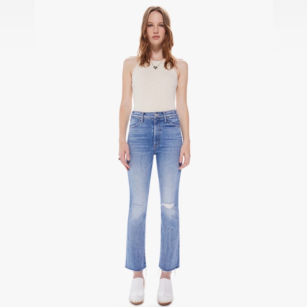 NWT MOTHER DENIM THE HUSTLER ANKLE FRAY SIZE 34